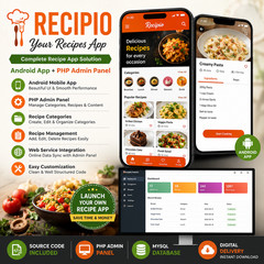 Recipio – Recipe Android App + PHP Admin Panel | Mobile Application |