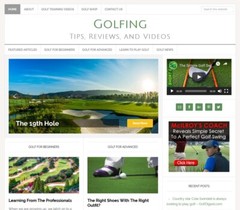 * GOLFING TIPS * niche blog website business for sale w/ AUTO UPDATING CONTENT!