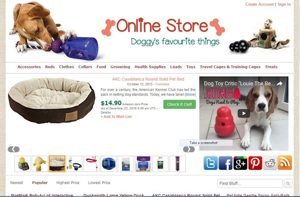 Dog Items Affiliate Store Website Free Installation + Hosting