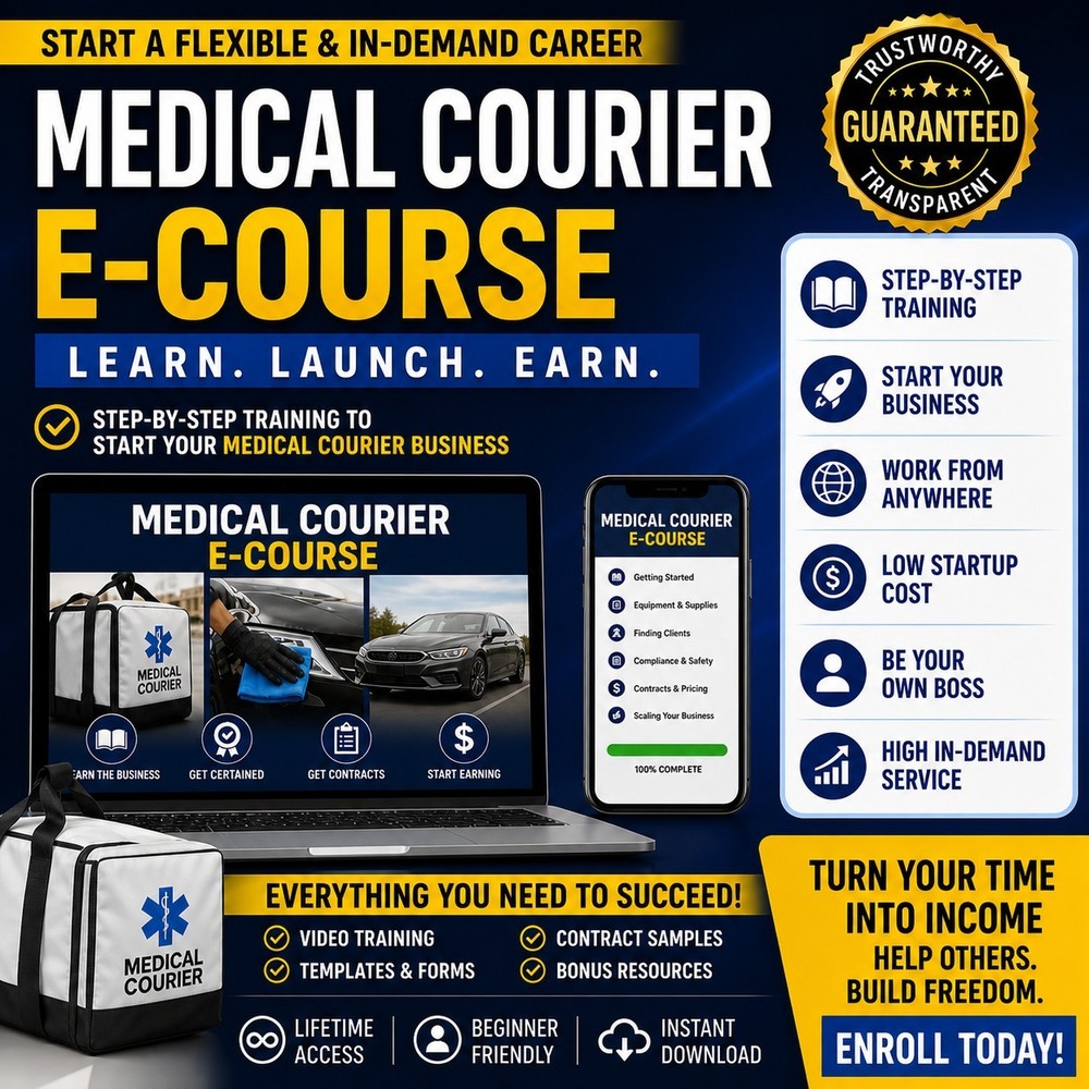 Medical Courier E-Course Online Training Business Opportunity