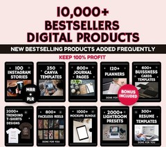 7000+ Done For You Digital Products Bundle Journal, Tshirts, Resumes & MORE!!
