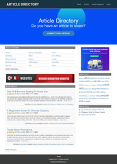ARTICLE DIRECTORY – Work From Home Business Opportunity Website For Sale