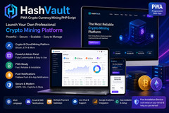 HashVault – PWA Crypto Mining Platform | Cloud Mining Website | Crypto Business