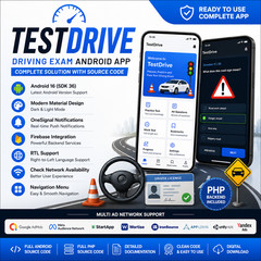 TestDrive – Driving Exam Android App | PHP Admin Panel | Firebase | Customizable
