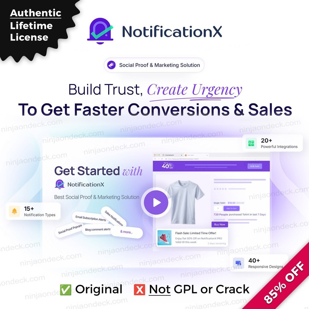 🥷 NotificationX Official License ‒ Lifetime / 1-Year