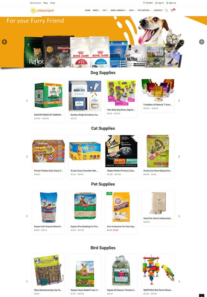 Pet Care Products Store Website – eCommerce + Amazon Affiliate