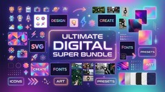 Ultimate Digital Mega Bundle | Fonts + Clipart + SVG + Coloring Books