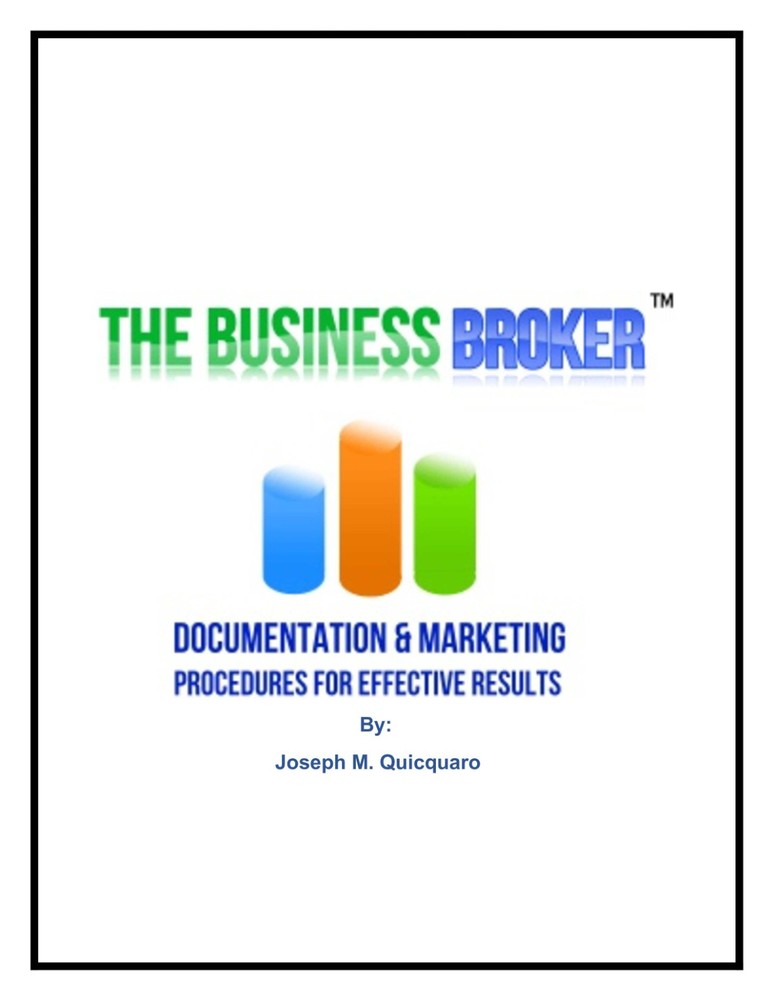 Business Brokerage Manual – How to Sell a Business – Marketing & Documentation