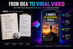 AI Faceless Video Service | 30–40 Sec Video | Shorts Reels TikTok | Script to Vi