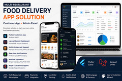 Food Delivery Flutter App | Android & iOS | PHP Laravel Admin Panel