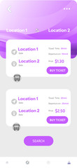 Bus Ticket App UI Template | Mobile Travel Booking Design | Modern Purple Layout