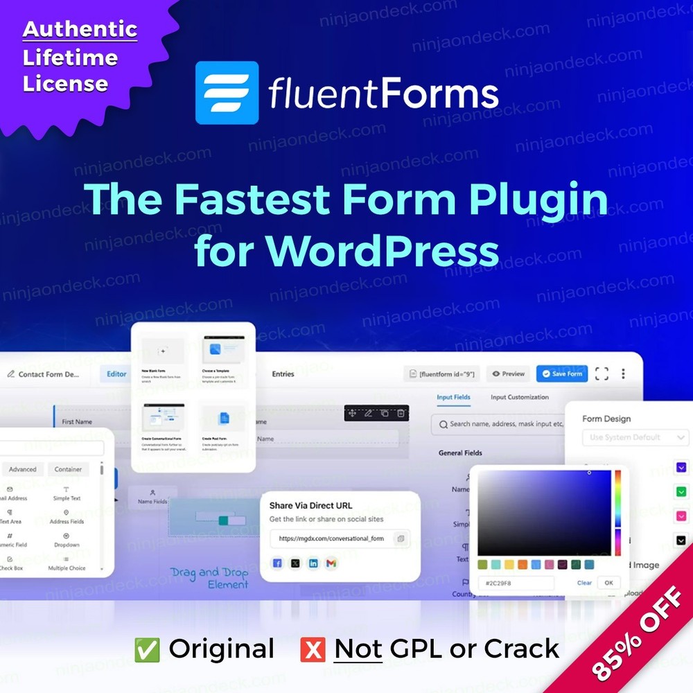 🥷 Fluent Forms Pro Official License ‒ Lifetime / Yearly