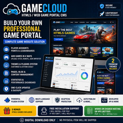 GameCloud – HTML5 Web Game Portal CMS | PHP Gaming Website Project + Support