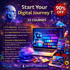 AI ChatGPT Course Bundle 22+ Courses Automation Prompts, Digital Download