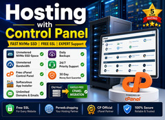 Hosting with Control Panel – 🧠Unlimited SSD | Websites | 24/7 Help | $14.99/Yr