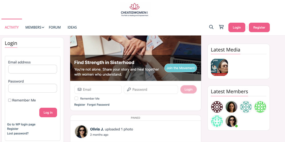 Fully Built Women Support Community Website – Global English Audience, SEO-Ready