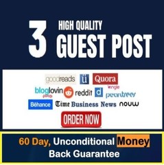 3 Guest Posts on High Traffic / High Authority Websites [ELITE SEO Backlinks]