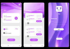 Bus Ticket App UI Template | Mobile Travel Booking Design | Modern Purple Layout