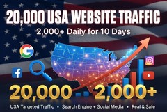 20,000 USA Website Traffic – 2,000 Daily Visitors for 10 Days – Real Traffic
