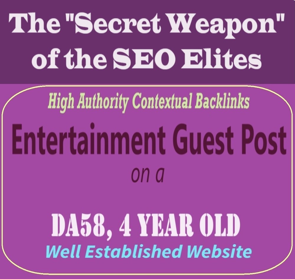 Premium SEO Guest Post on my DA50+ Entertainment Blog with Dofollow backlink