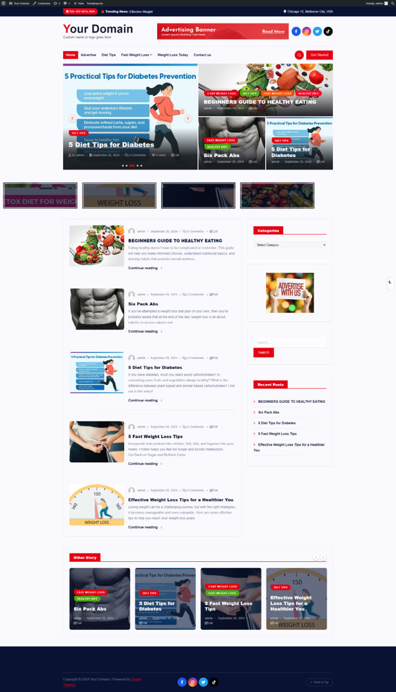 Professional Diet and Weight Loss Website! Ready to Go! Start Making Money Today