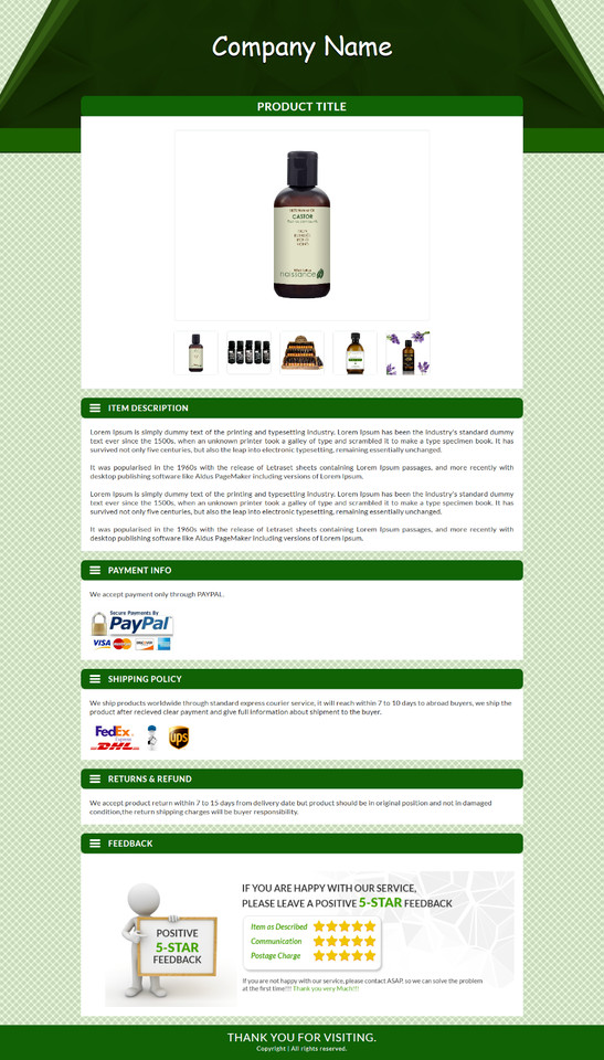 eBay Templates Mobile Responsive eBay Listing Auction Template 2026 Compatible