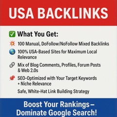 100 USA BACKLINKS mixed Social Signals Backlinks /SEO Optimized Target Keywords