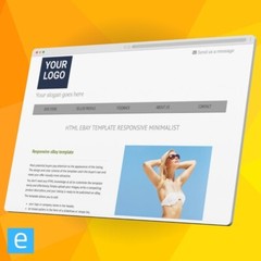 eBay Template RESPONSIVE minimalist – grey – Editor included – no html required