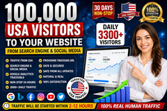Buy USA Website Traffic 100K Real Visitors SEO Search & Social Media 30 Days