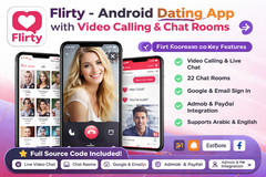Flirty – Android Dating | Video Call, Chat Rooms, Subscription | Admin Panel