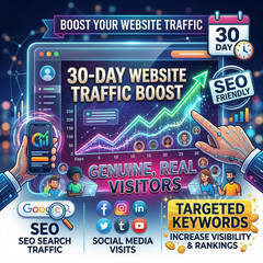 Keyword Target, Website Traffic Real Visitors SEO Search & Social Media 30 Days