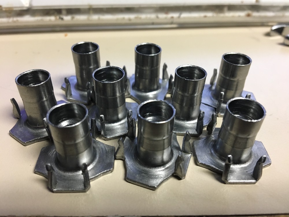 4 Prong T Nut 5/16″-18 x 5/8″ Qty: 100 Hardened commercial grade uses 3/8″ bit
