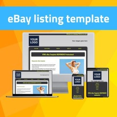 HTML eBay Template – RESPONSIVE Natural – grey/yellow – Editor included