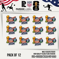 FIFA World Cup 2026 USA Stickers – Pack of 12 | High Quality Gloss Vinyl | 1.5”