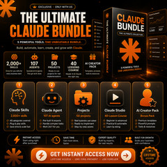 Ultimate Claude Bundle | 2000+ Claude Skills, 107 Agents, 50 Projects, Claude