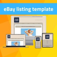 eBay Template RESPONSIVE Natural – pastel – editor included – no html needed