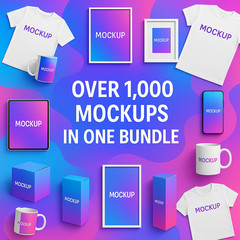 1,000+ Premium Mockup Bundle | Instant Digital Download | High-Resolution Templa