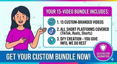 15 Custom Short Video Bundle TikTok Reels YouTube Shorts Marketing DFY Content