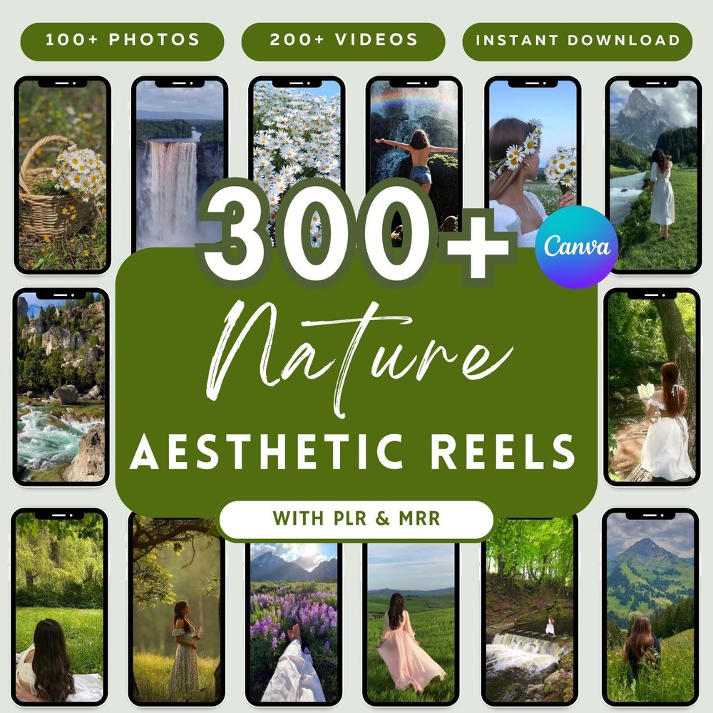 300+ Nature Aesthetic Faceless Reels – MRR & PLR Bundle