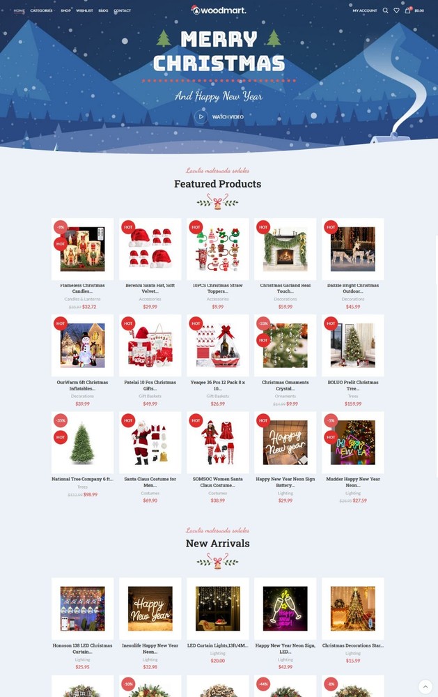Christmas & New Year Holiday Shop Website, Affiliate / Drop Shipping/ eCommerce