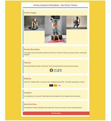 Ebay template Anime-Inspired Collectibles – One Piece Theme Sell Anime product