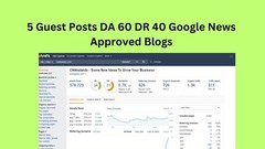 5 guest posts on Google News approved blogs with a Domain Authority (DA) of 60