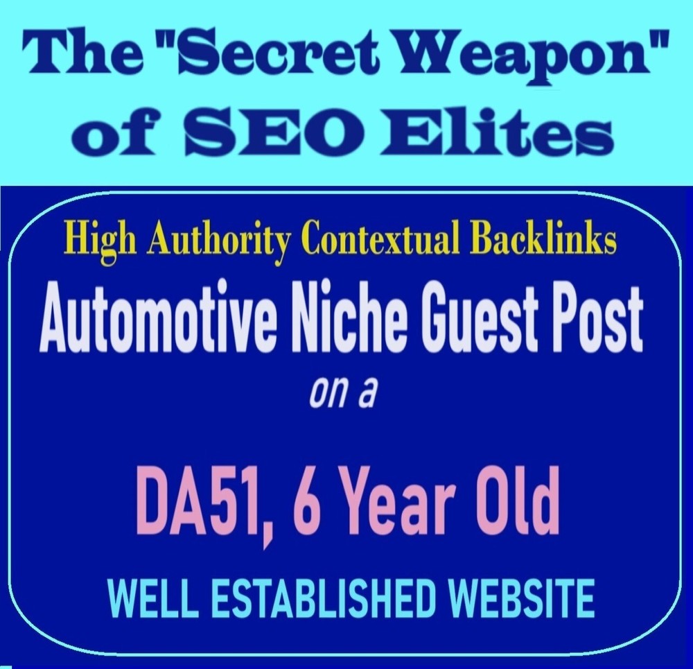 Premium SEO Guest Post on my DA40 Plus Automotive Blog with Dofollow backlink