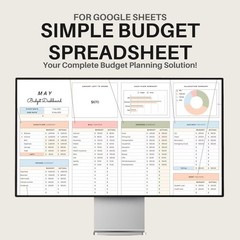 Monthly Budget Spreadsheet Google Sheets Expense Tracker Digital Planner 2026✅