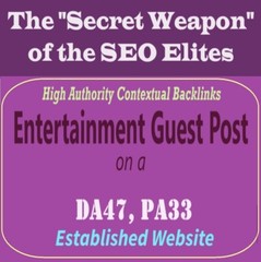 Premium SEO Guest Post on my DA40+ Entertainment Blog with Dofollow backlink