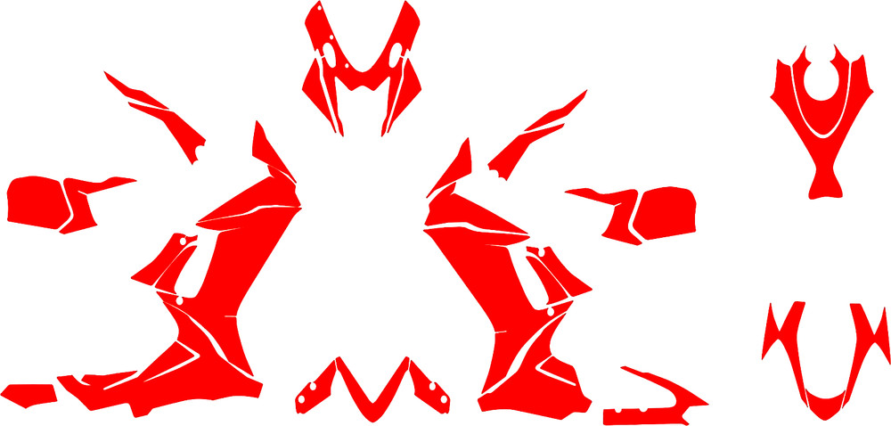 SUZUKI GSXR 600 750 / 2011 2012 2013 vector template escala real 1:1