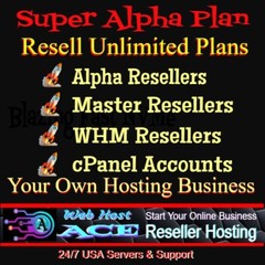 Unlimited Super Alpha Reseller Hosting Free SSL Fast SSD Servers 24/7 Support
