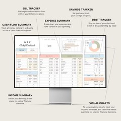 Monthly Budget Spreadsheet Google Sheets Expense Tracker Digital Planner 2026✅