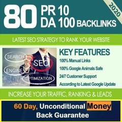 80 Unique DA90+ PR9 Backlinks + EDU Authority Backlinks
