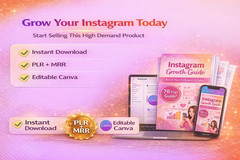 Instagram Growth Guide PLR MRR, Editable Canva Template, DFY Digital Product